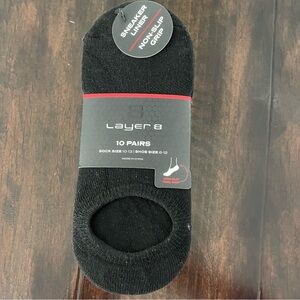 NEW Layer 8 Men’s Non-Slip Grip Sneaker Liners, 10 pair, Sock Size 10-13